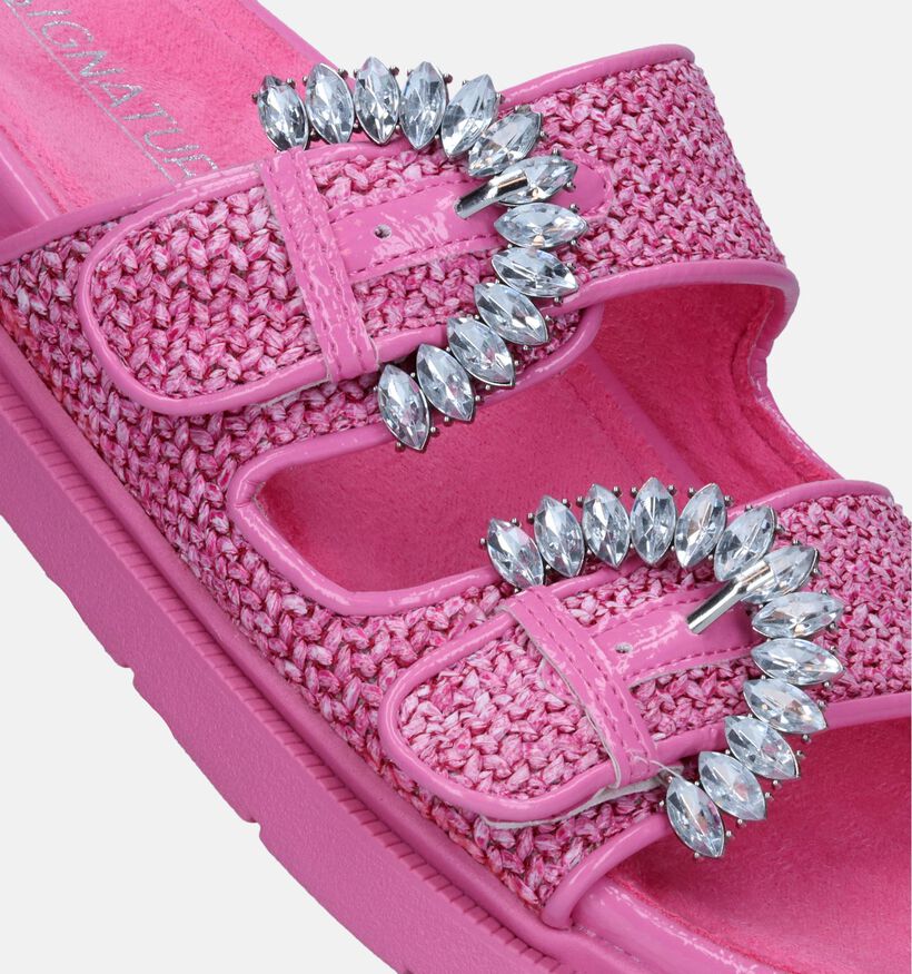 Signatur Raffia Sea Nu-pieds en Rose pour femmes (341915)