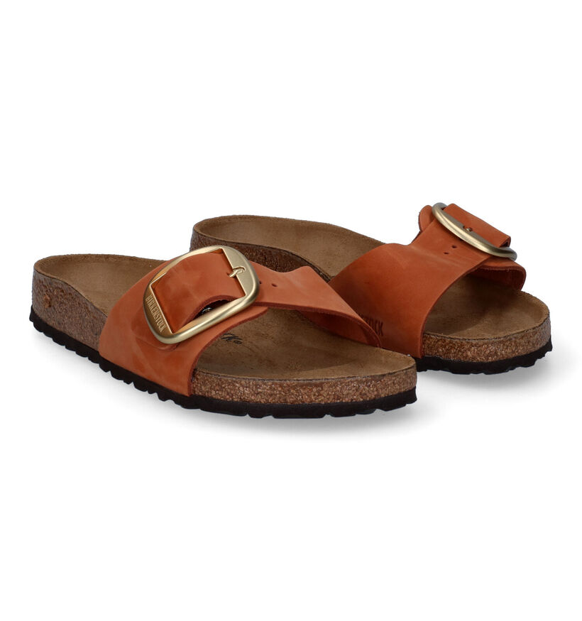 Birkenstock Madrid Big Buckle Zwarte Slippers in nubuck (322776)