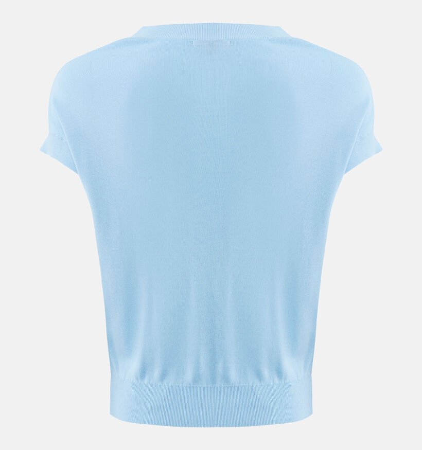 Mexx Knitted Lichtblauwe Trui met Korte Mouwen voor dames (368514)