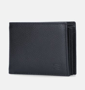 Crinkles Portemonnees Zwart/Cognac/Bruin