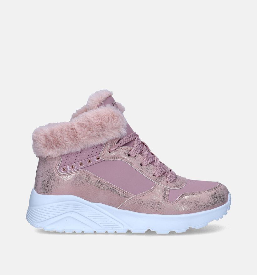 Skechers Uno Lite Comfort Collar Baskets en Rose pour filles (345248)