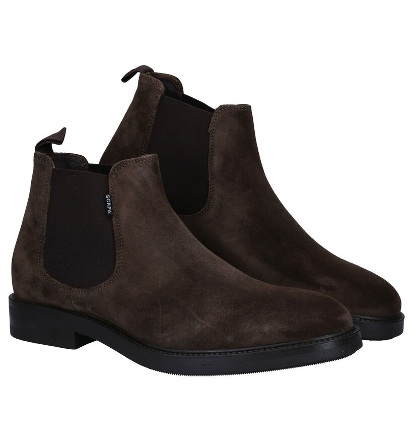 Scapa Kaki Chelsea Boots in nubuck (281338)