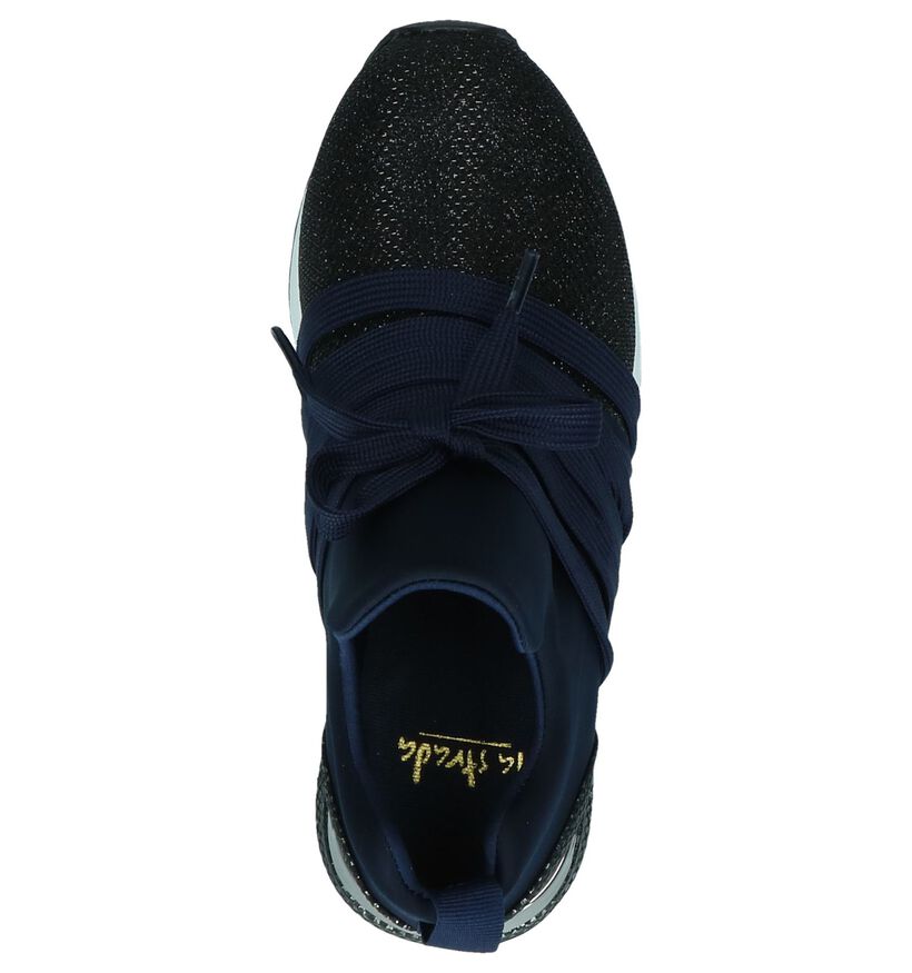 La Strada Blauwe Slip-on Sneakers in stof (278415)