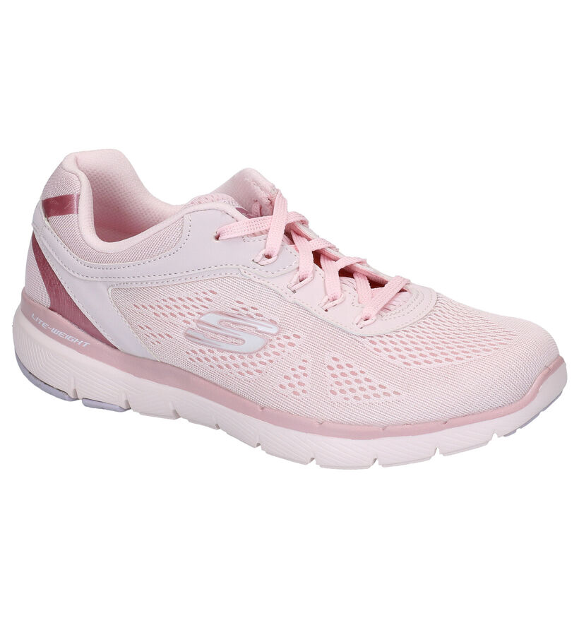 Skechers Flex Appeal Zwarte Sneakers in stof (286766)