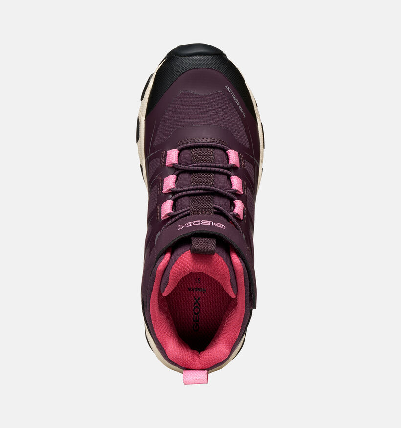 Geox Magnetar Baskets montantes en Bordeaux pour filles (376278) - pour semelles orthop&eacute;diques