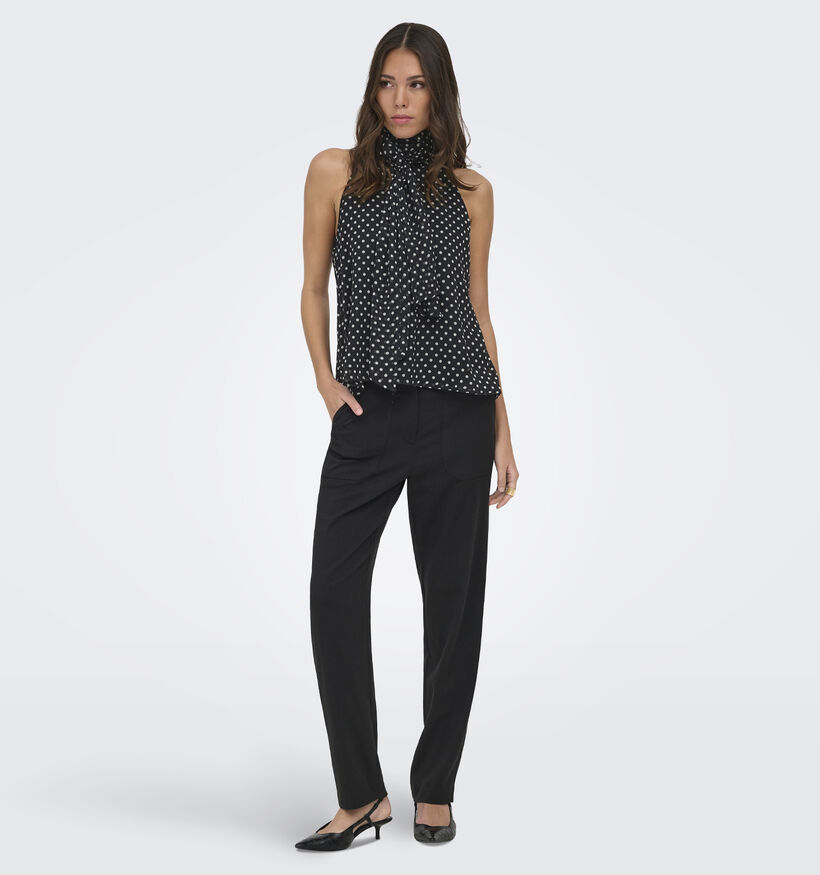 JDY Polka Halterneck Zwarte/Witte Top voor dames (378380)