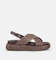 Laurent David Bruine Sandalen met sleehak voor dames (373777)