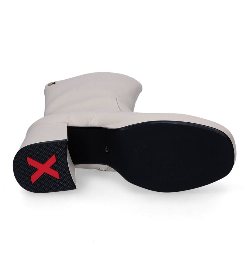 Mexx Kiwi Ecru Enkellaarzen met blokhak voor dames (329904)