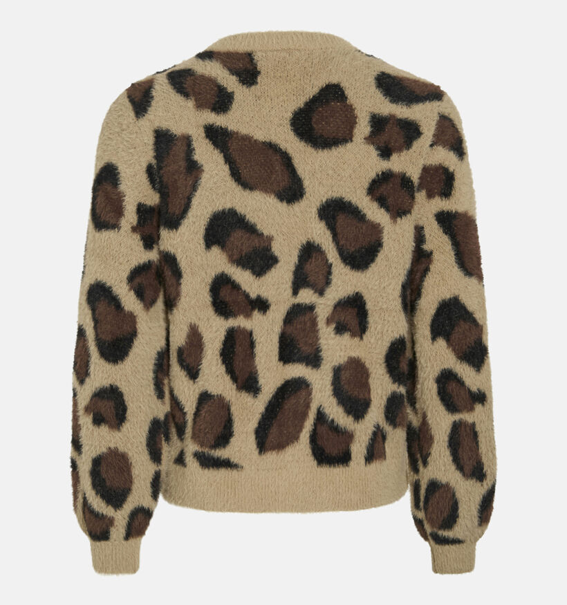 Vila Helly Brown Leo Beige Cardigan voor dames (361596)