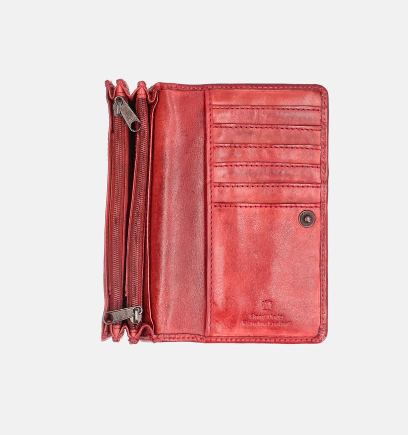 Bear Design Porte-monnaie &agrave; rabat en Rouge pour femmes (382122)
