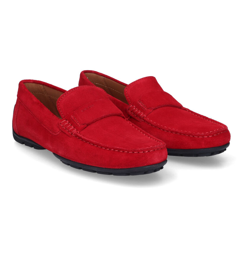 Geox Moner Mocassins en Rouge en daim (313210)