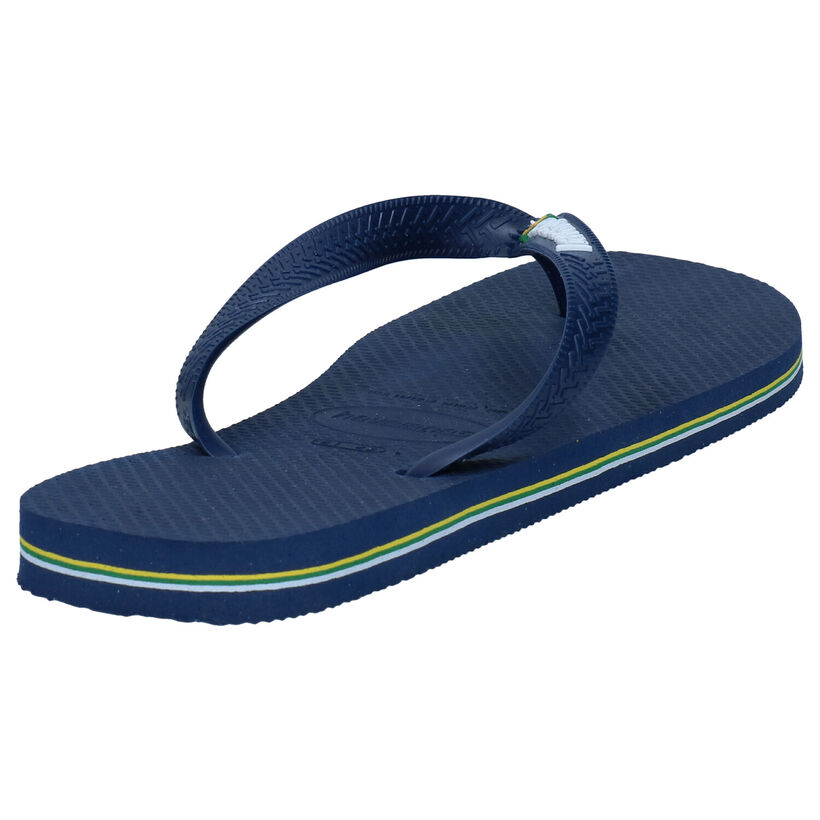 Havaianas Brasil Logo Blauwe Teenslippers in kunststof (289870)
