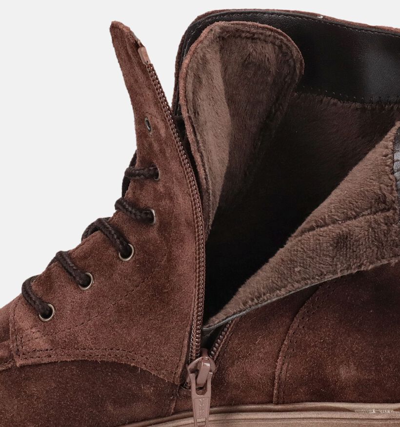 Gabor Comfort Bruine Boots met Veter en Rits voor dames (380052) - geschikt voor steunzolen