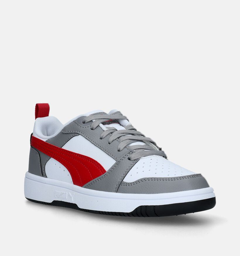 Puma Rebound v6 lo Grijze Sneakers voor jongens, meisjes (334484)