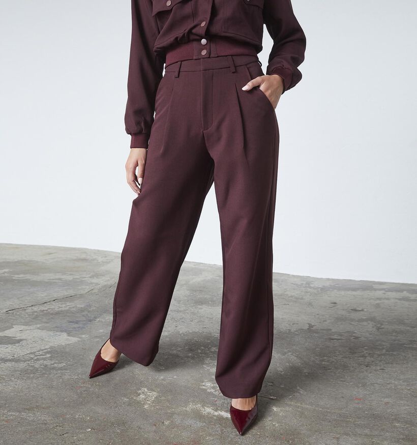 Sisters Point Great Pantalon classique en Bordeaux pour femmes (371979)