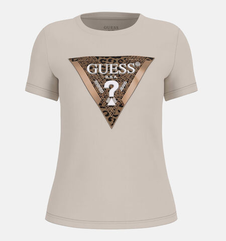 Guess T-shirts Zwart/Beige
