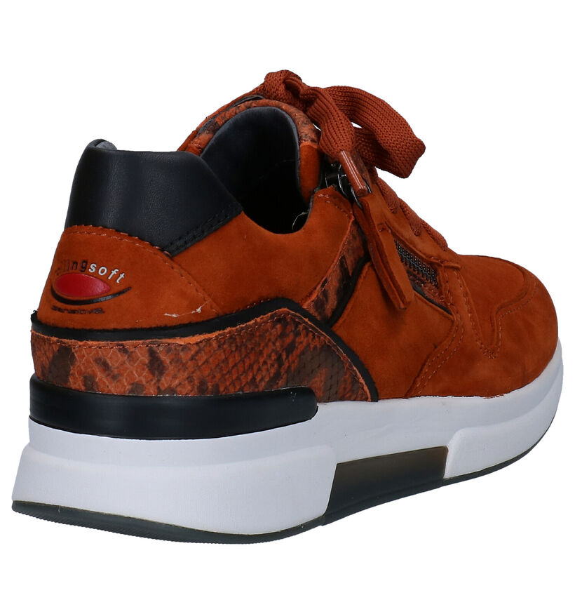 Gabor Rollingsoft Chaussures à Lacets en Orange en nubuck (283813)