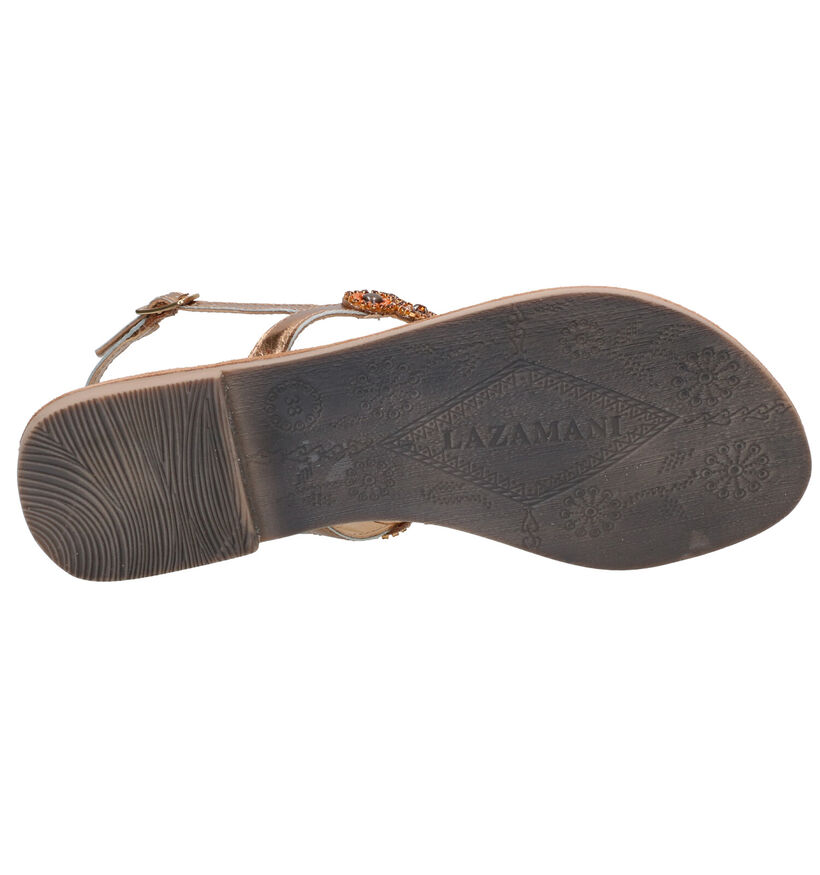 Lazamani Gouden Sandalen in leer (274102)
