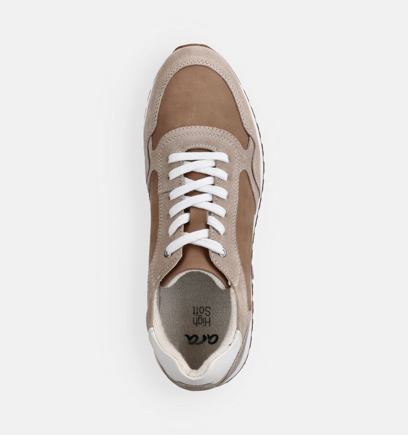 Ara Beige Veterschoenen Extra Breed voor heren (373261) - geschikt voor steunzolen