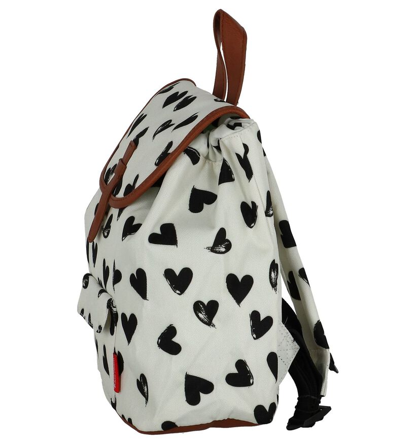 Witte Kinderrugzak met Hartjes Kidzroom in stof (249399)