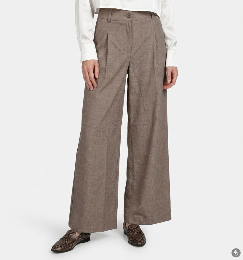 Minuit Douze Wesley Pantalon classique en Beige pour femmes (381852)