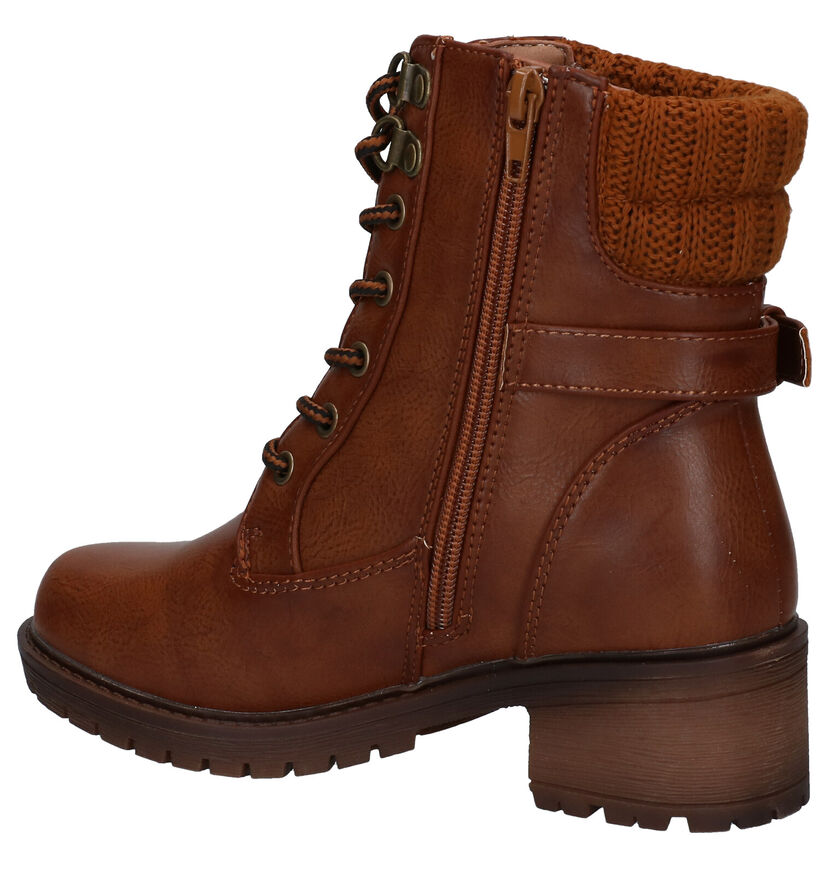 Milo & Mila Cognac Boots in stof (297209)