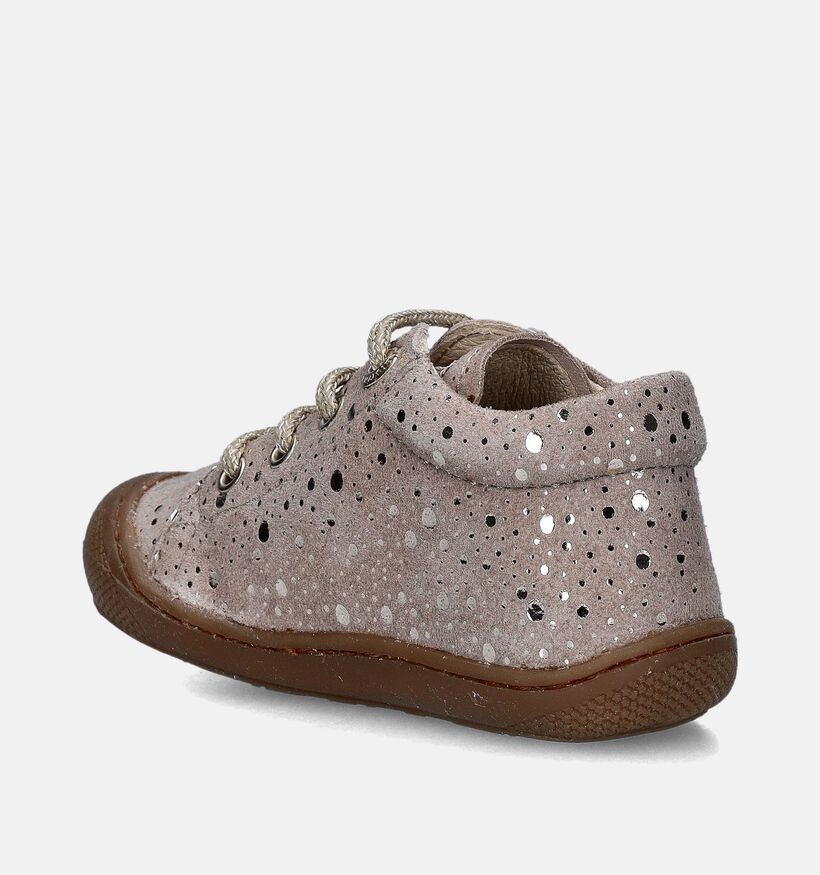 Naturino Cocoon Suede Dotted Beige Babyschoentjes voor meisjes (359359) - geschikt voor steunzolen