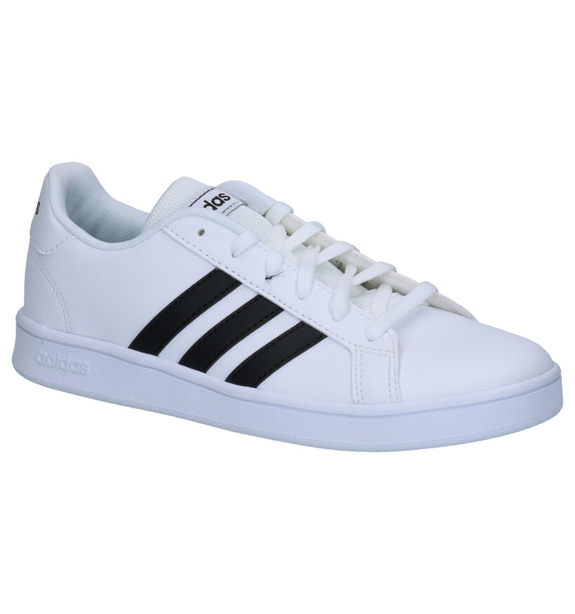 adidas Grand Court K Witte Sneakers voor jongens (307966) - geschikt voor steunzolen