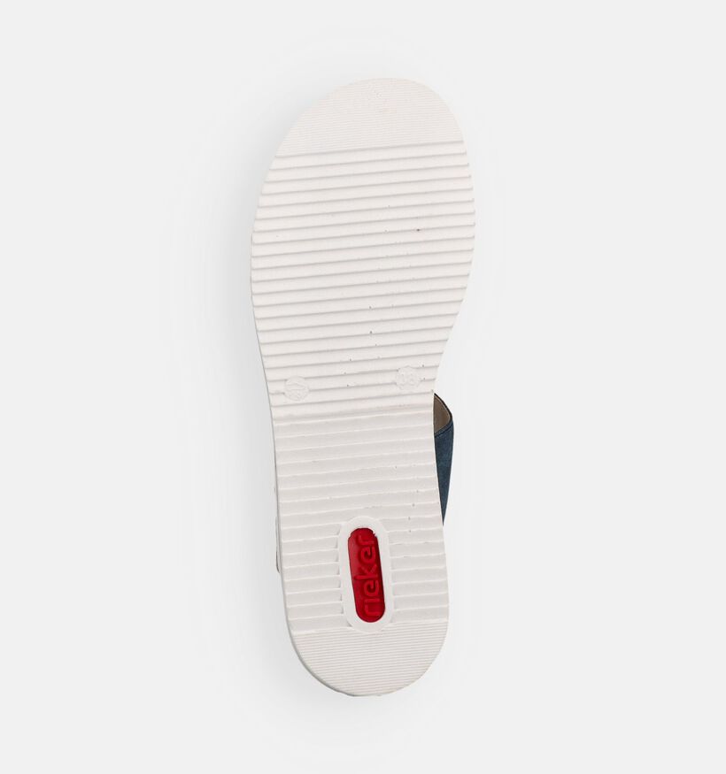 Rieker Nu-pieds compens&eacute;es en Bleu pour femmes (370378)