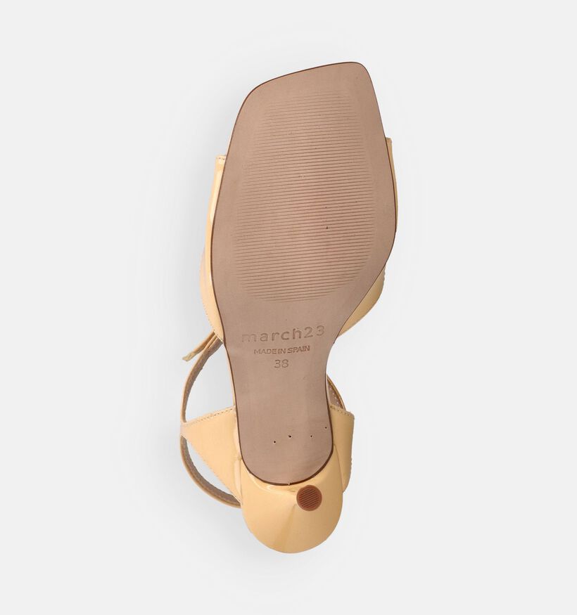 March23 Madrid Sandales &agrave; talons en Jaune pour femmes (372167)