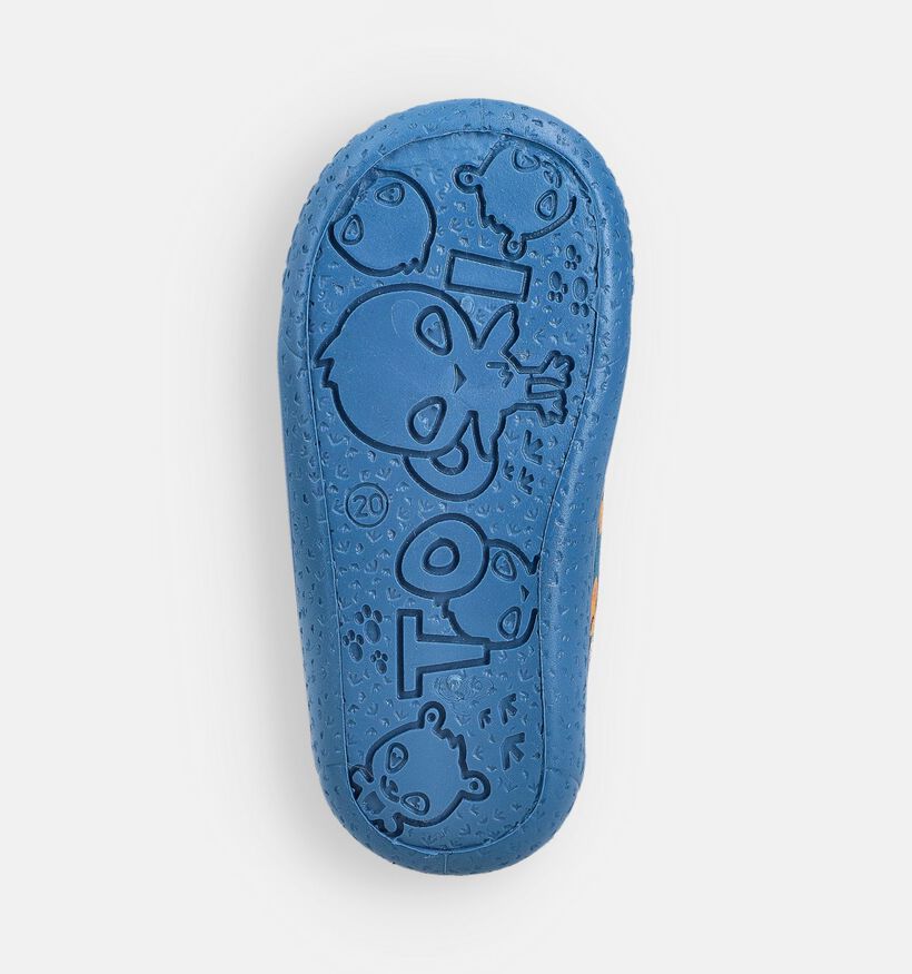 Milo & Mila Tiger Pantoufles en Bleu pour filles, garçons (364924) - pour semelles orthopédiques