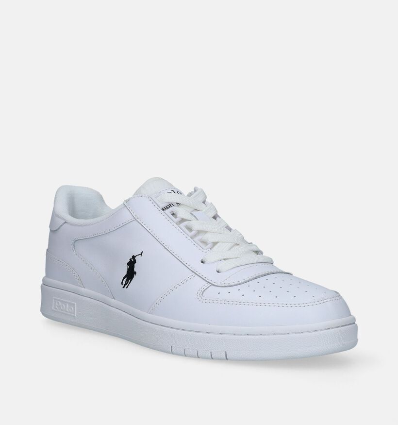 Polo Ralph Lauren Polo Court Basic Witte Veterschoenen voor heren (345049) - geschikt voor steunzolen