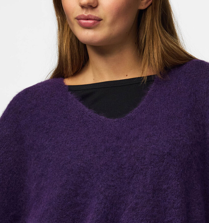 Pieces Allie Acai Melange Pull en Violet pour femmes (379325)