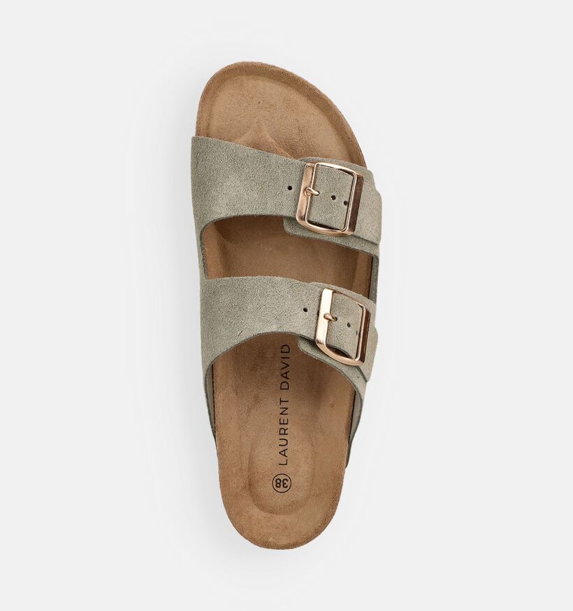 Laurent David Kakigroene Slippers voor dames (373784)