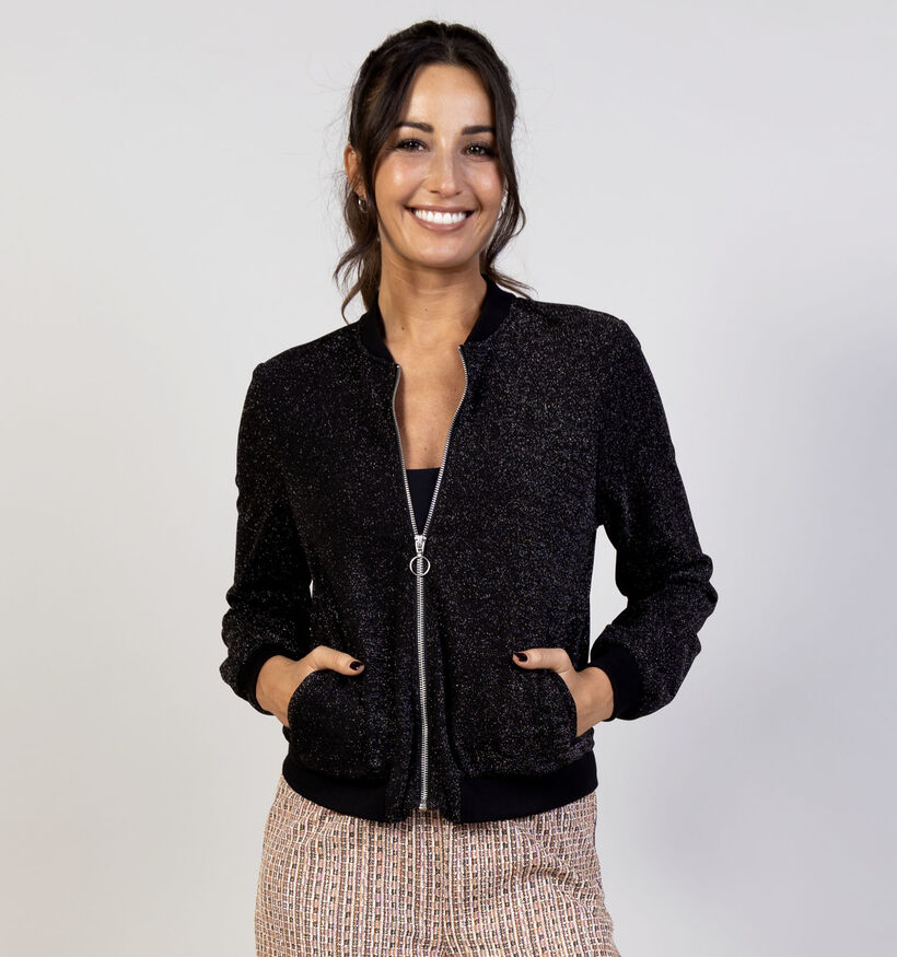 Vero Moda Berlin Coco Glitter Zwarte Bomberjas voor dames (365675)