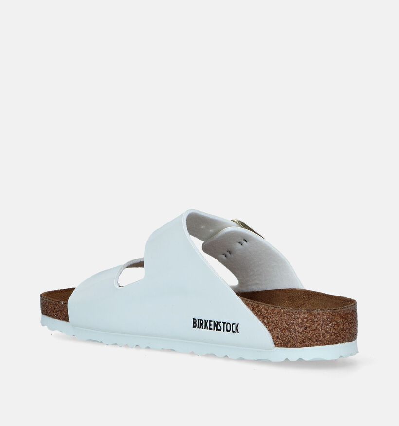 Birkenstock Arizona Birko Flor Patent Witte Slippers voor dames (337970)