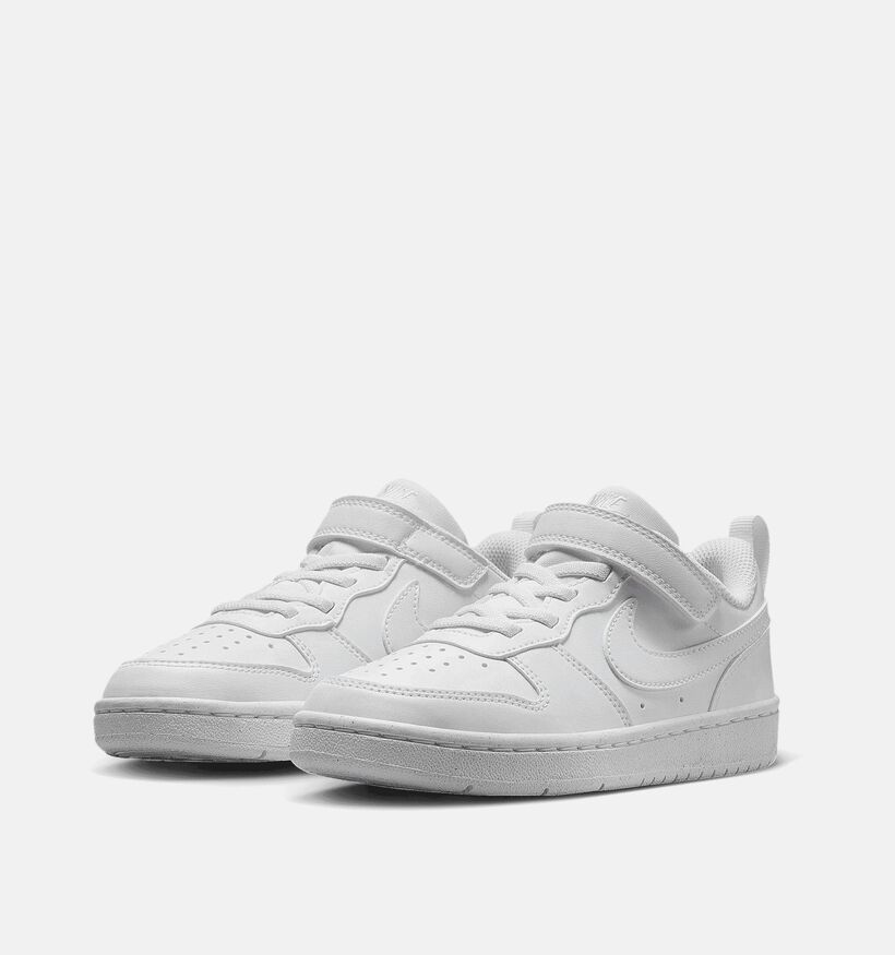 Nike Court Borough LOW 2 PS Baskets en Blanc pour filles, garçons (350500)