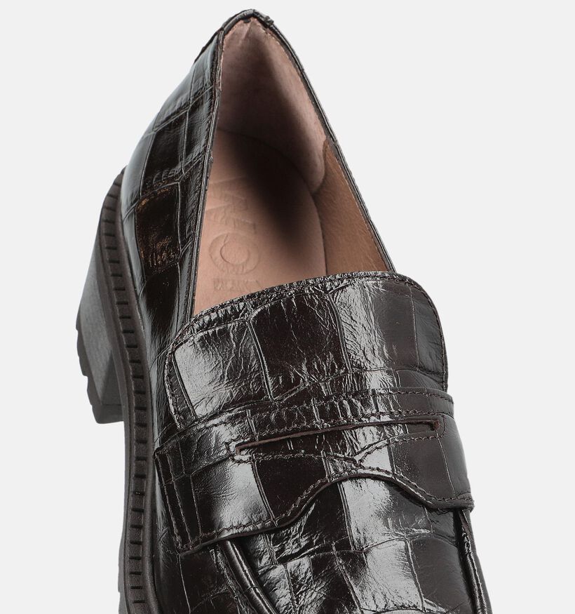 Wonders Donkerbruine Loafers met Lage Hak voor dames (381444)