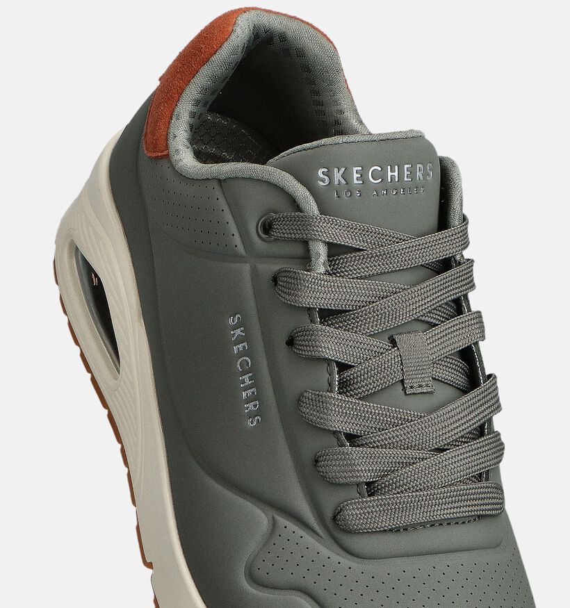 Skechers Uno Suited On Air Olijfgroene Sneakers voor heren (366498) - geschikt voor steunzolen