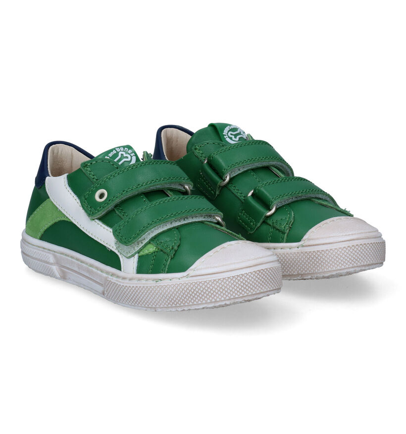 STONES and BONES Marro Groene Velcroschoenen voor jongens (303473) - geschikt voor steunzolen