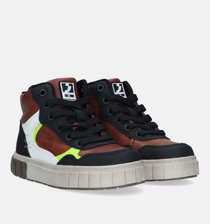 SJ Cognac Bottines voor jongens (329520) - geschikt voor steunzolen