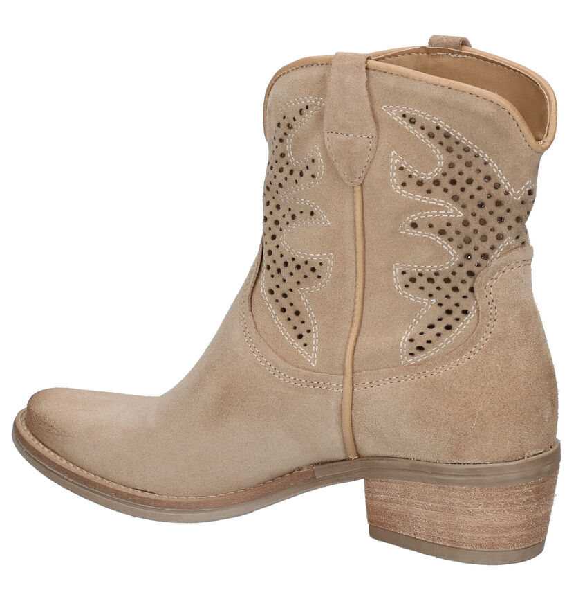 Via Limone Santiags en Beige clair en nubuck (290064)