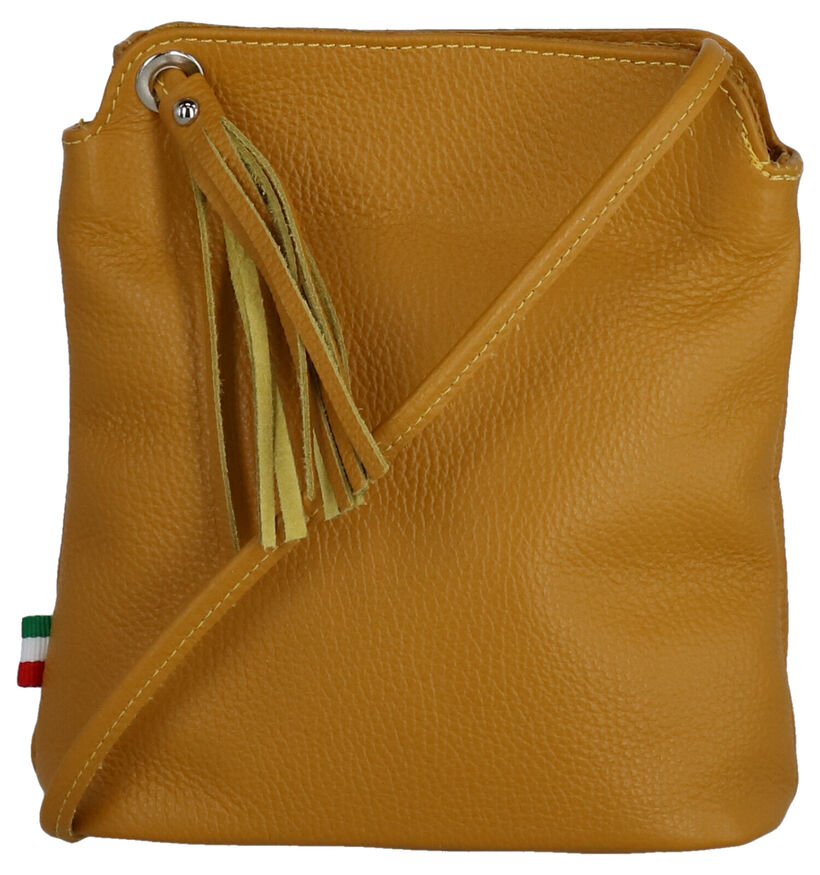 Time Mode Sac porté croisé en Jaune ocre en cuir (265457)