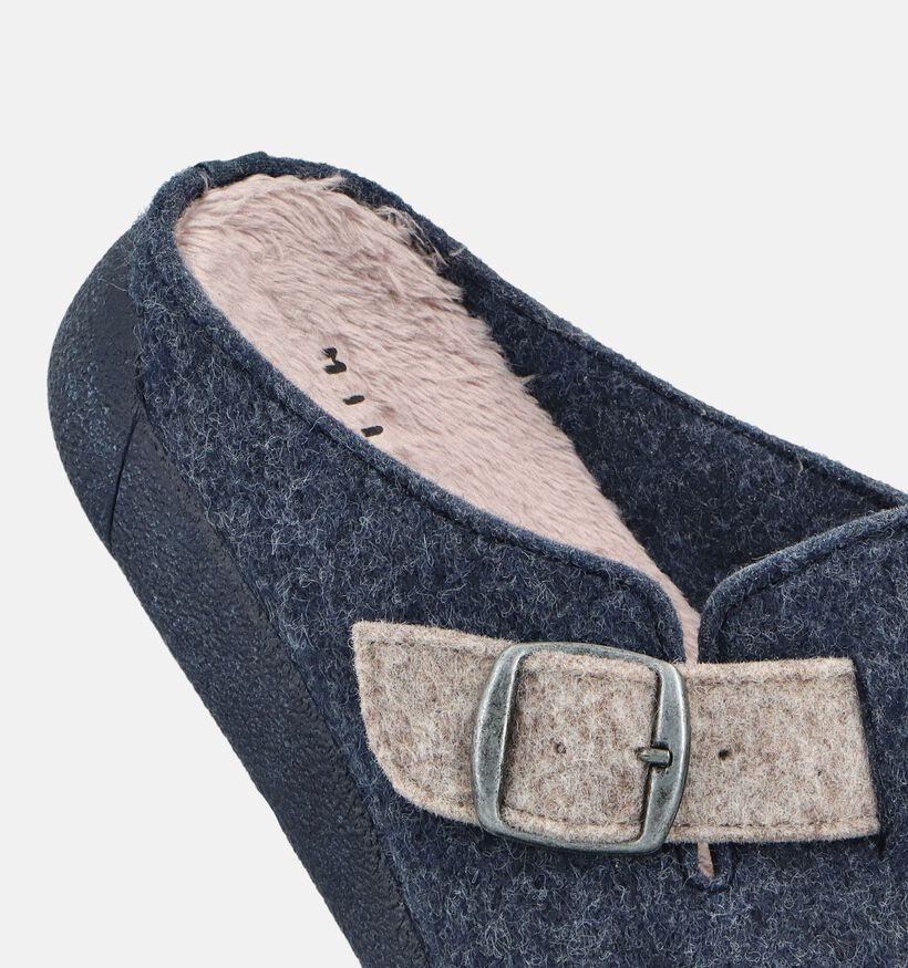 Milo & Mila Pantoufles en Bleu foncé/Gris pour filles, garçons (364949) - pour semelles orthopédiques