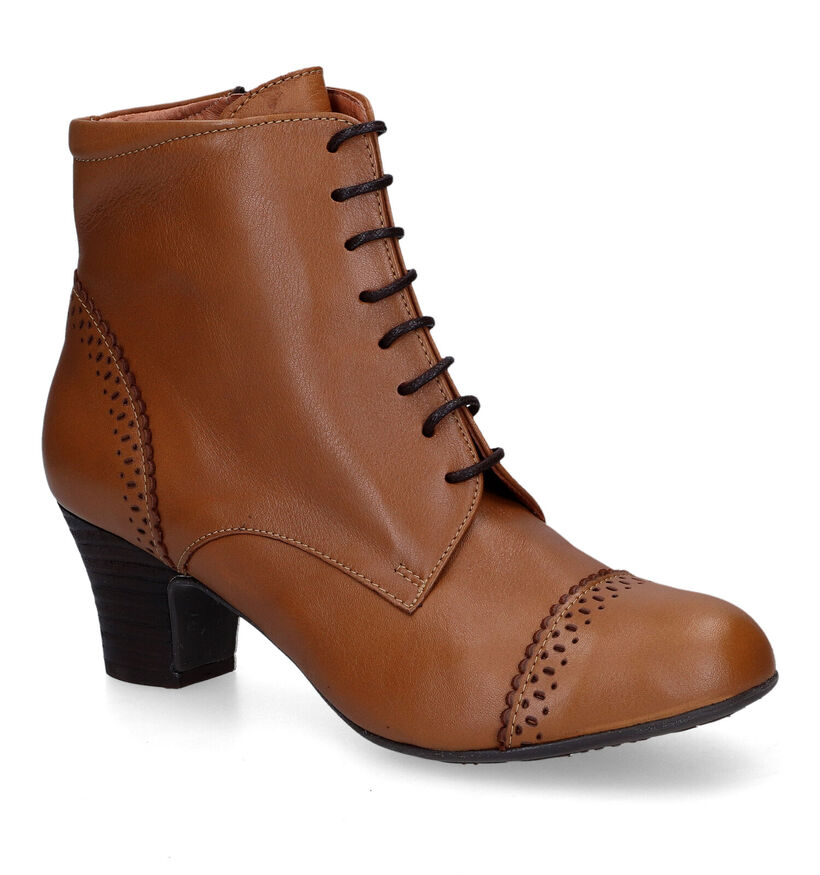 Brako Bottines à lacets en Cognac en cuir (317322)