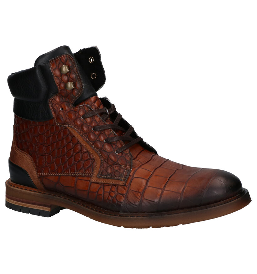 Borgo Sport Boots à lacets en Cognac en cuir (263252)