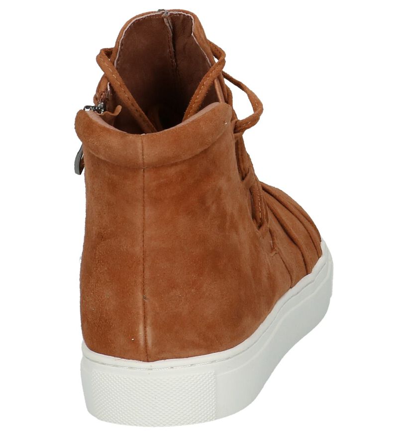 Youh! Boots met Rits/Veter Cognac in daim (201212)