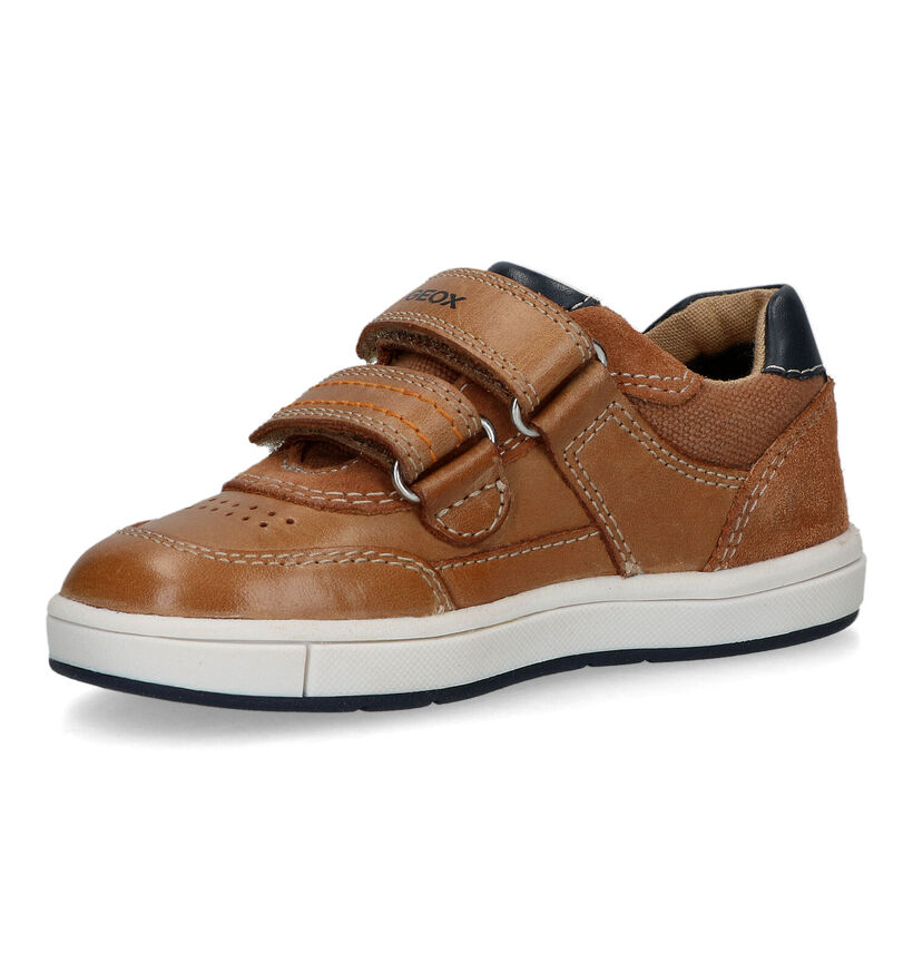 Geox Trottola Cognac Velcroschoenen in stof (320610)