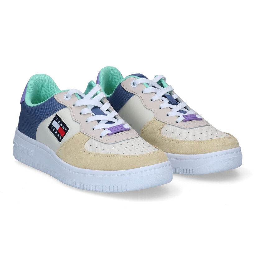 Tommy Hilfiger Varsity Cupsole Baskets en Mauve Bleu pour femmes (300632) - pour semelles orthopédiques