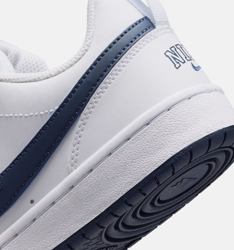 Nike Court Borough Low Witte/Blauwe Sneakers voor jongens (377284)